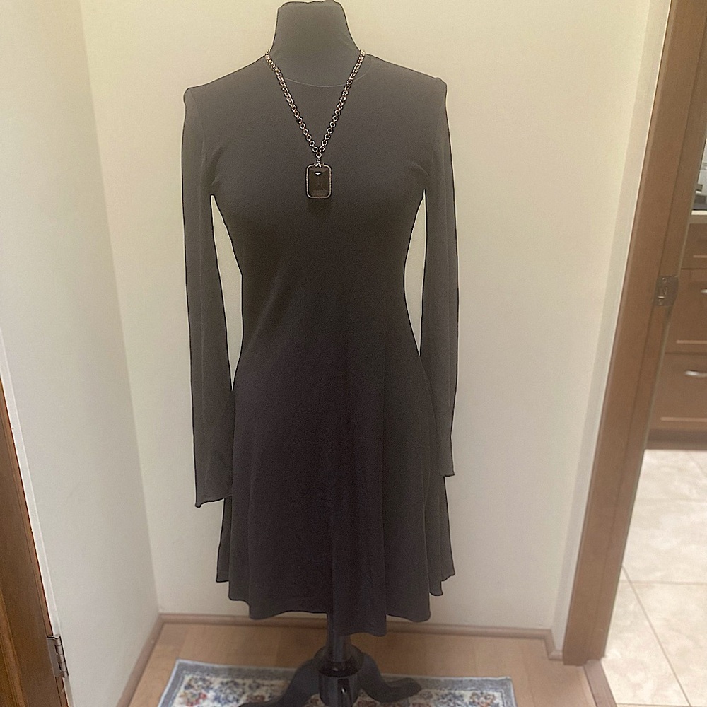 Donna Karan for Bergdorf Dark Brown Wool Dress